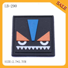 LB290 Square logo embossed rubber leather patch/pvc label for luggage